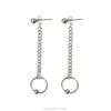 Dangle & Chandelier Pairs Titanium Steel Statement Kpop Cross Feather Earrings Set Chain Hoop Kit Unisex N18 20 DropDangle