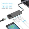 USB3.0 Type C Hub 5in1 Docking Stations 4K HDTV USBC a Gigabit Ethernet RJ45 LAN Multi Splitter Adapter With Power For Macbook Pro 13 15 Air PC Computer Accessories