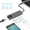 USB3.0 Tipo C Hub 5in1 Docking Station 4K HDTV USBC a Gigabit Ethernet RJ45 LAN Adattatore multi splitter con alimentazione per Macbook Pro 13 15 Air PC Accessori per computer