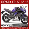 Corps OEM pour KAWASAKI NINJA 650R ER 6F ER-6F ER6 F 2012 2013 2014 2015 2016 Carrosserie 136No.88 650-R 650 R 2012-2016 ER6F Violet Argent 12 13 14 15 16 Carénage de moulage par injection