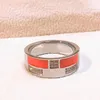 Conception Lettre Diamant Bague Or Rose Orange Vis Multicolore Couple Émail Anneaux Hommes Femmes Amour Bijoux avec Boîte D'origine