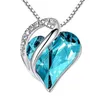 Fashion Gem love Jewelry 12 Months Unlimited Love Lucky Clavicle Chain Birthstone Ocean Heart Necklace