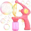 Bambini Automatici Big Bubble Gun Machines Cartoon Fan Bolle di sapone Soffiatore Giocattolo all'aperto