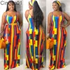 Sommer 5XL Maxi Kleider Frauen Krawatte Gefärbt Bunte Gedruckt Hosenträger Lose Kleid Plus Größe Frauen Kleidung