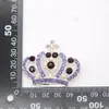 20 pièces/lot prix de gros bijoux de mode broches violet cristal strass couronne forme broche pour la décoration