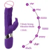 Bunny Vibrator 7-lägen Vattentäta dildos för kvinnor vagina klitoris stimulerande G-plats dubbel stång onani