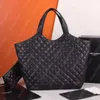 Icare Luxury Designer shoppingkassar diamantmönster the tote bag dicky0750b dam vintage totes lammskinn Högkvalitativ stor skuldra Äkta läder Damväskor