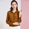 Blusas femininas camisas de mulheres tops e polka de seda de café DOT Floral de alta qualidade OL 2022 Escritório de verão de manga longa Casual sexy plus sizewom