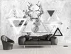 Custom papel de parede 3d wallpaper Nordic minimalist black and white geometric nostalgic background wall