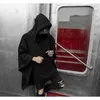 Homens039s Hoodies Moletons Techwear Preto Oversized Moletom Baggy Trench Coat Homens Goth Punk Japonês Streetwear Hip Hop G1991446