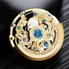 ساعة Wristwatches Dragon Skeleton الساعات الميكانيكية التلقائية للرجال Wrist Watch Fethel Strap Strap Gold Clock 30M Mens 8840Wrist