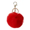 8CM Fashion Imitated Faux Rabbit Fur Ball Keychains Women Girls Car school Bag Key Ring Cute Pompom Key Chain Jewelry Accessories