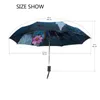Fashion Butterfly Over Flowers Stampa Ombrello automatico da donna 3 Protezione solare pieghevole da pioggia Parasole portatile maschile 220426