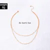 Bohemian Gold Multi-layer Chain Choker Necklace for Women Charms Multi-layer Simple Alloy Metal Jewelry Collar