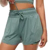 NWT Women Shorts 2 i 1 andningsbar dans Kort träning Rinnande Gym Shorts Sexig snabb torkning Kort lättvikt Kort 220801