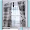 Gardinfönsterbehandlingar Hemtextiler Garden Garden1PC Gardiner Windows Drapes European Modern Elegant Noble Printing Shade for Living R