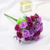 Dekoracyjne kwiaty wieńce głowa sztuczna kwiat jedwabna herbata Róża małe bukiet dekoracje świąteczne do domu