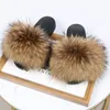 Natural Fur Slippers Women Home Fluffy Slippers House Furry Slides Luxury Summer Flip Flops With Real Fur Wholesale Drop