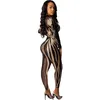 Black Sequin Jumpsuit Women Overalls Long Sleeve Sheer Mesh Glitter Party Club Jumpsuit Bodycon Sexy Rompers Womens Jumpsuits 220714