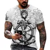 Tekne Ankraj Baskı Mens T Shirt Moda Yaz Oneck Kısa Kollu Gündelik Gevşek Tshirt Plus Boyut XXS6XL TEES Üstler Men Giyim 220607