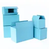 5pcs10pcsBlue Packing 3Layer Korrugerad papperslagring Presenttillbehör Små låda stöder anpassad storlekstryck 220706