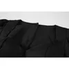 Robes de soirée Hepburn Style petite robe noire femmes 2022 été creux-dos conception arc col carré manches bouffantes tempérament LadyParty