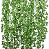 12pcs/pack Artificial Ivy Leaf Plants Vine Hanging Garland Fake Foliage Flowers Home Kitchen Garden Office Wedding Wall Decor