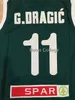 XFLSP # 11 Goran Dragic Slovenië Eurobasket 2011 Trikot Camiseta Retro Basketbal Jersey Heren Gestikte Aangepaste Naam Jerseys