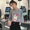 Krótkie rękawie Tshirty Kobiety Wydrukowane szykowne luźne letnie tee harajuku w Ins Bf Tshirt w stylu koreański Hiphop Ulzzang Fashion 220615