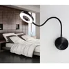 Vägglampa med plugg flexibel slang LED -bokbelysning 5w eu US Cord Night Light Bedside Reading Study målning MOMST LAMPWALL