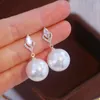 Dangle lustre élégant grande perle simulée boucle d'oreille pour les femmes à la mode cristal boucles d'oreilles femme bijoux de fête de mariage OorbellenDangle