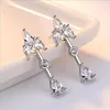 Stud Fashion 925 Sterling Silver Earring Luxury Crystal CZ Personlighet Arrow örhängen för kvinnor Fina öron smycken brincosstud kirs22