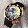 Armbandsur med solida brons Mens Automatic Watch Diver 20Atm Date Kanagawa Dial C3 Lume Hands Sapphire Crystal Tandorio 44mmwristwatches handled