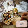 Box Theater Nostalgic Theme Miniature Scene Wooden Miniature Puzzle Toy DIY Doll House Furnitures Countryside Notes GYH