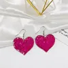 Dangle & Chandelier Sweets Glitter Star Heart Earrings Funny Women's Jewelery Red Blue Pink Lilac Pendant Drop Earring For Girls Brincos