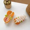 Hårklipp Barrettes Creative Design 8.7cm Big Fruit Orange Stitching Claw Fashion Acicic Acic Syraklipp för Temperament Girls