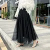 3Layer Tulle Skirt Princess Skirt Gabonese Gabonese Mesh Bubble Skirt Woman Gajer Faldas Saias Mulher 220611