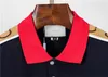 Polo para hombre, blanco y negro, color rojo, lujo, manga corta, costura, color, gama alta, 100% algodón, letra clásica, solapa informal, camiseta, moda europea, 3XL, 2XL.