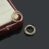 Womens Designer Ring Fashion Love Rings sieraden driekleurige drie-ring volledige diamanten ring voor vrouwen