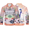 Casablanc Casual Shirt Men Designer Shirts Silk Polo Silk Stampare Giacca sottile J88