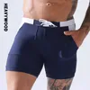 Braços de natação de homens de verão Heavywood masculino Rápido Secagem Swim Shorts Nyon Drawstring Bolsos Forro Alongamento Trimestre Calças de Beach 220425