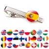 Paesi in Europa National Bandiera cravatta crasping da uomo Fashion metal bar clip Spagna UK France Italia Polina Pins