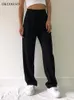 Mode costume droit femmes pantalon taille haute décontracté bureau dame pleine longueur jambe large lâche femme noir maman pantalon 220325