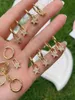 Hoop Huggie 5pairs 2022 Minimalist CZ Pave Star Heart Earrings for Women Wedding Gold Style Fashion Vintage Earringhoop338r