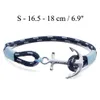 Tom Hope bracelet 4 size Handmade Ice Blue thread rope chains stainless steel anchor bangle with box and tag TH4288t