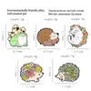 Animaux floraux émail broches personnalisé hérisson chat grenouille champignon broches revers Badges mignon Kawaii bijoux cadeau pour enfants amis