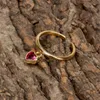 Delicado micro zircão coração aberto anel ajustável Anel de amor em forma de amor para mulheres acessórios de jóias de presentes românticos