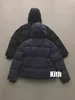 Kith Goose Jacketkläder Hoodies Reflektion Kith Down Coats Män Kvinnor Högkvalitativ tjock kappsäkerhet Knapp Krage Jacketkläder 466