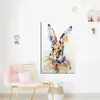 Aquarelle lapin abstrait Animal toile peinture Art scandinave minimaliste mur photo affiche et impression moderne décor à la maison