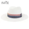 Wide Brim Hats Summer Beach Casual Personalized Sun Ribbon Straw Hat British Style Fashion HA117Wide Chur22